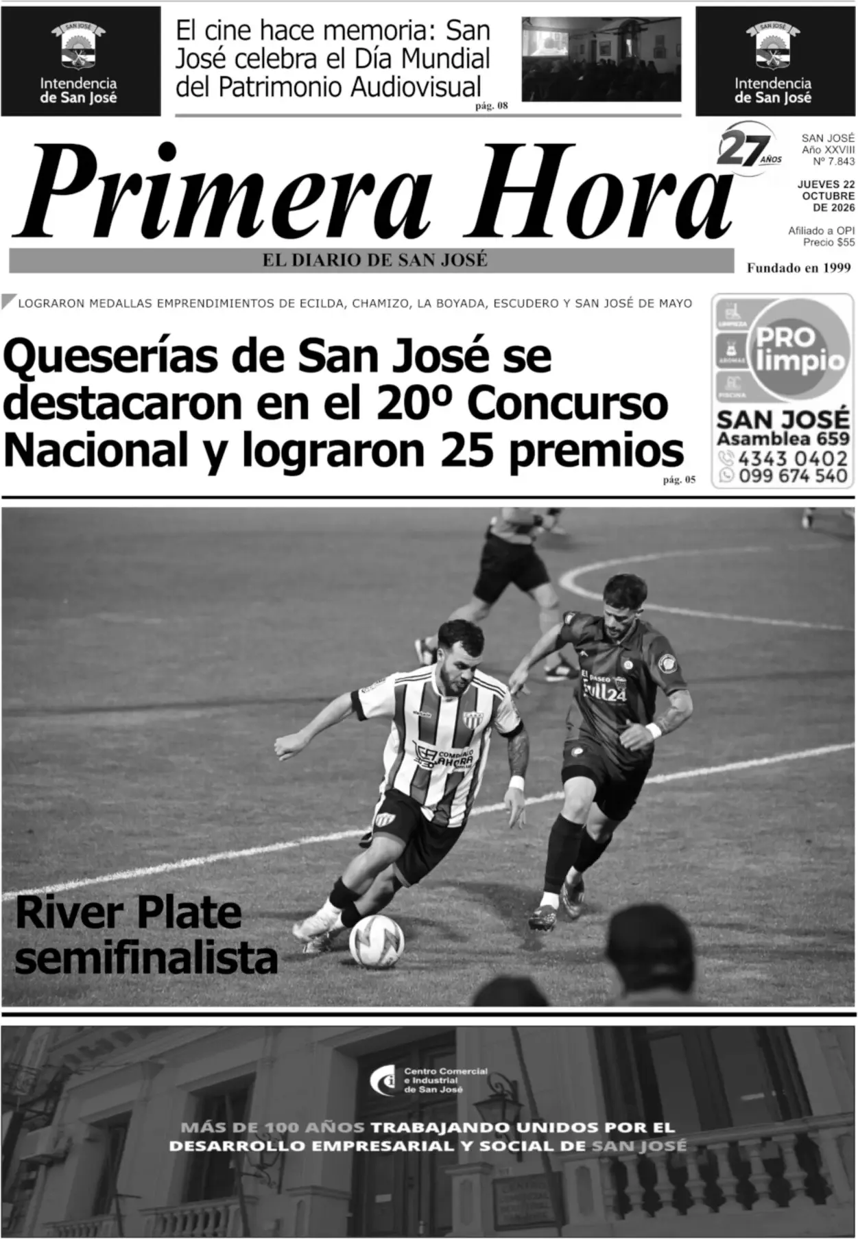 Portada del diario físico