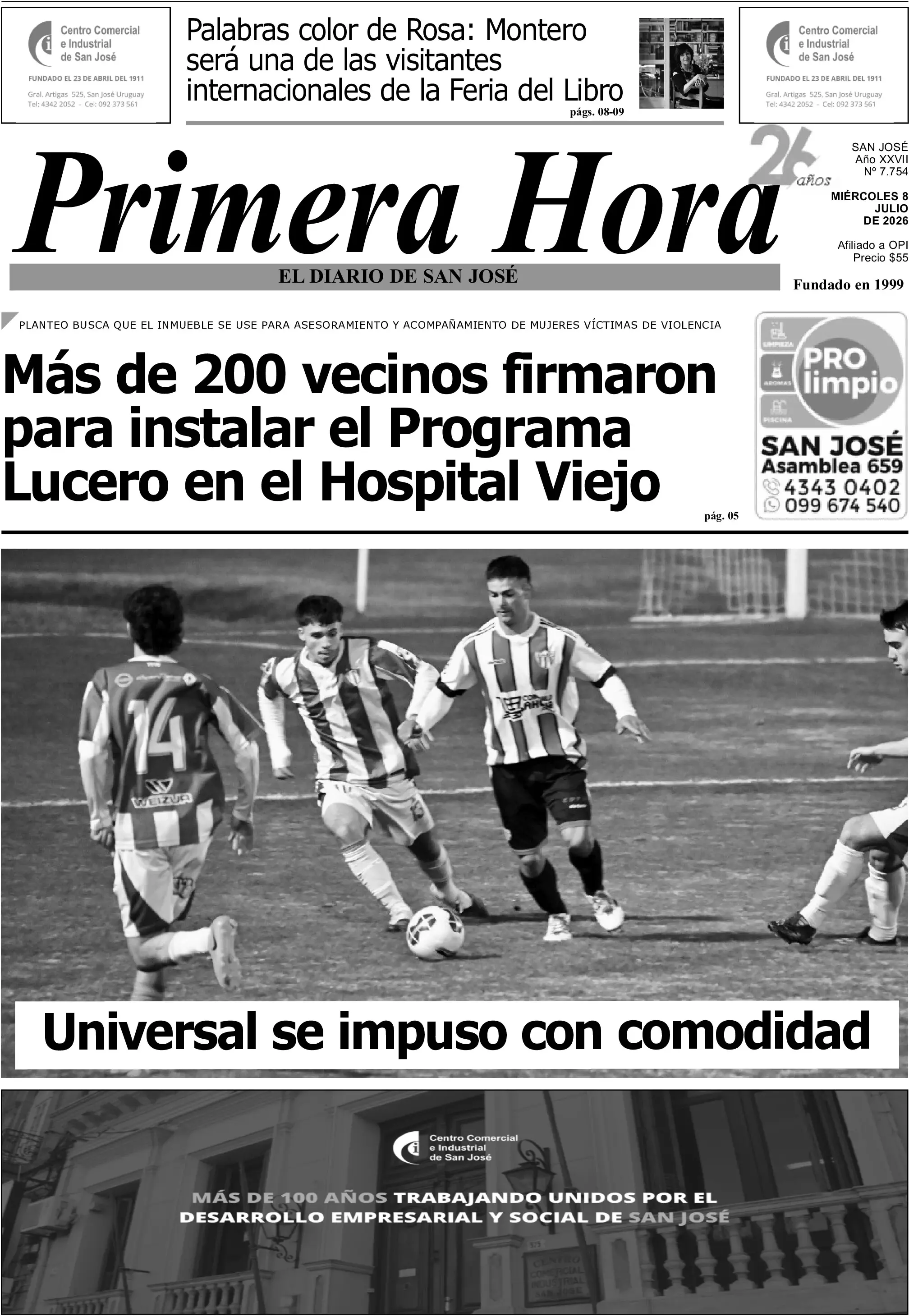 Portada del diario físico