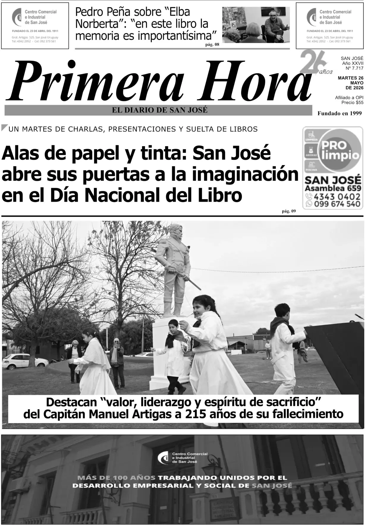 Portada del diario físico