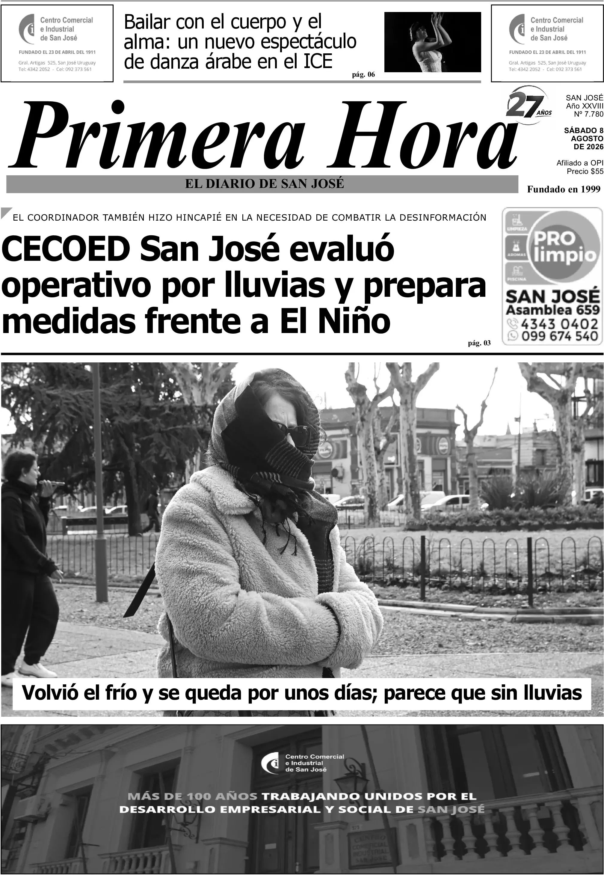 Portada del diario físico