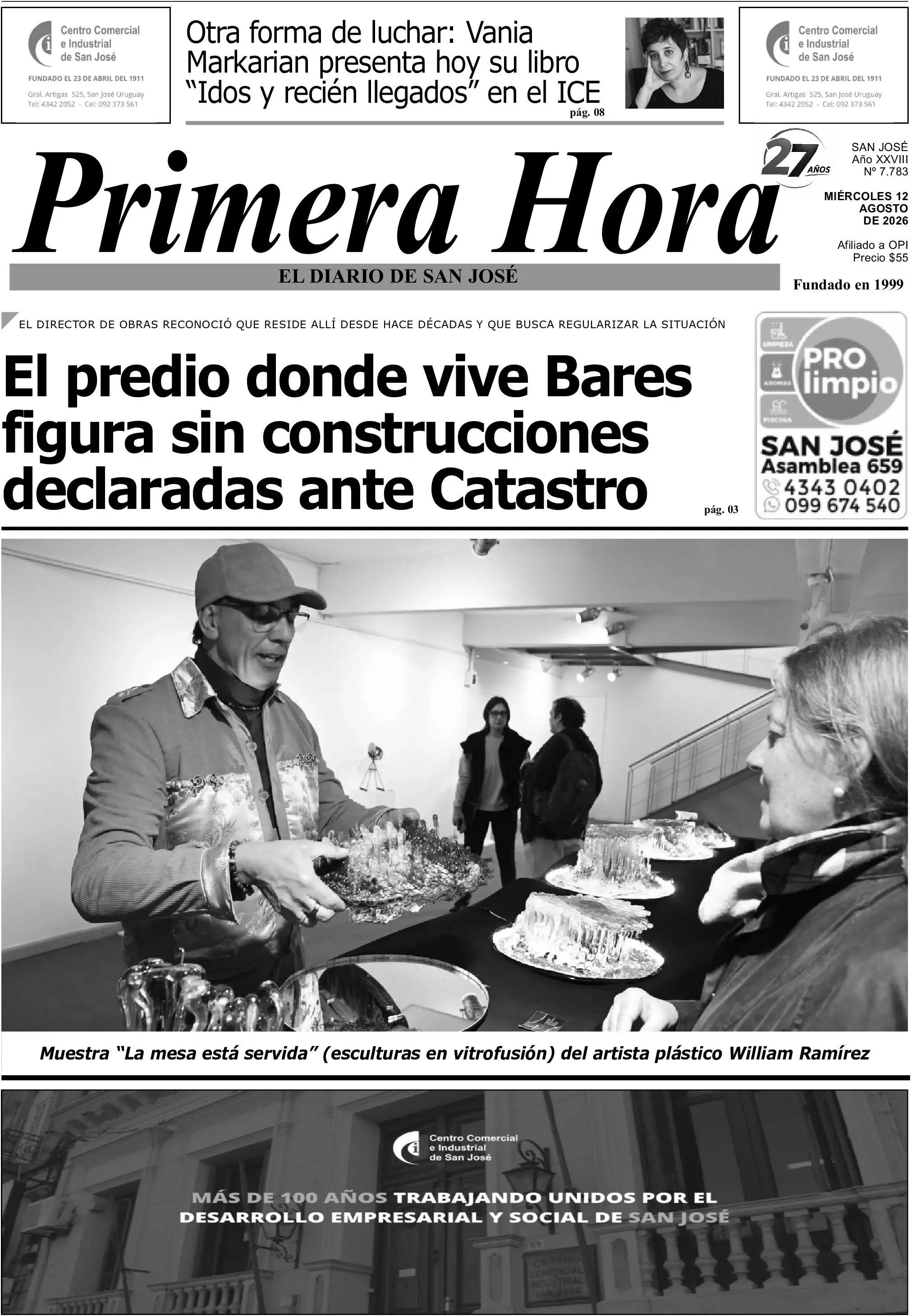 Portada del diario físico
