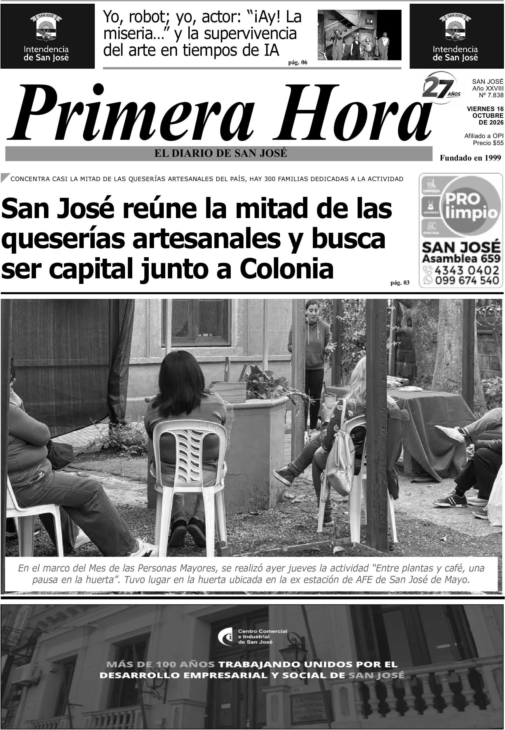 Portada del diario físico
