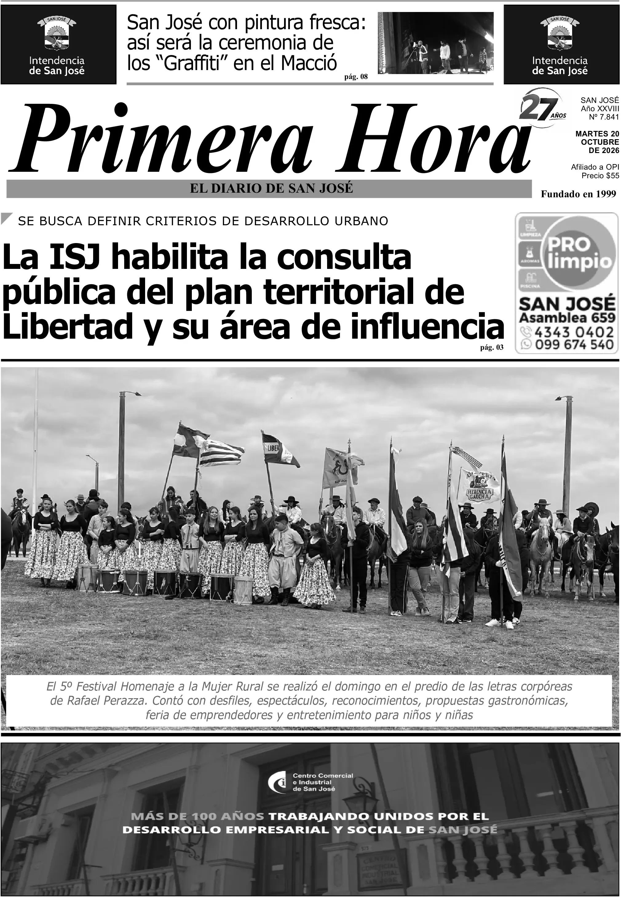 Portada del diario físico