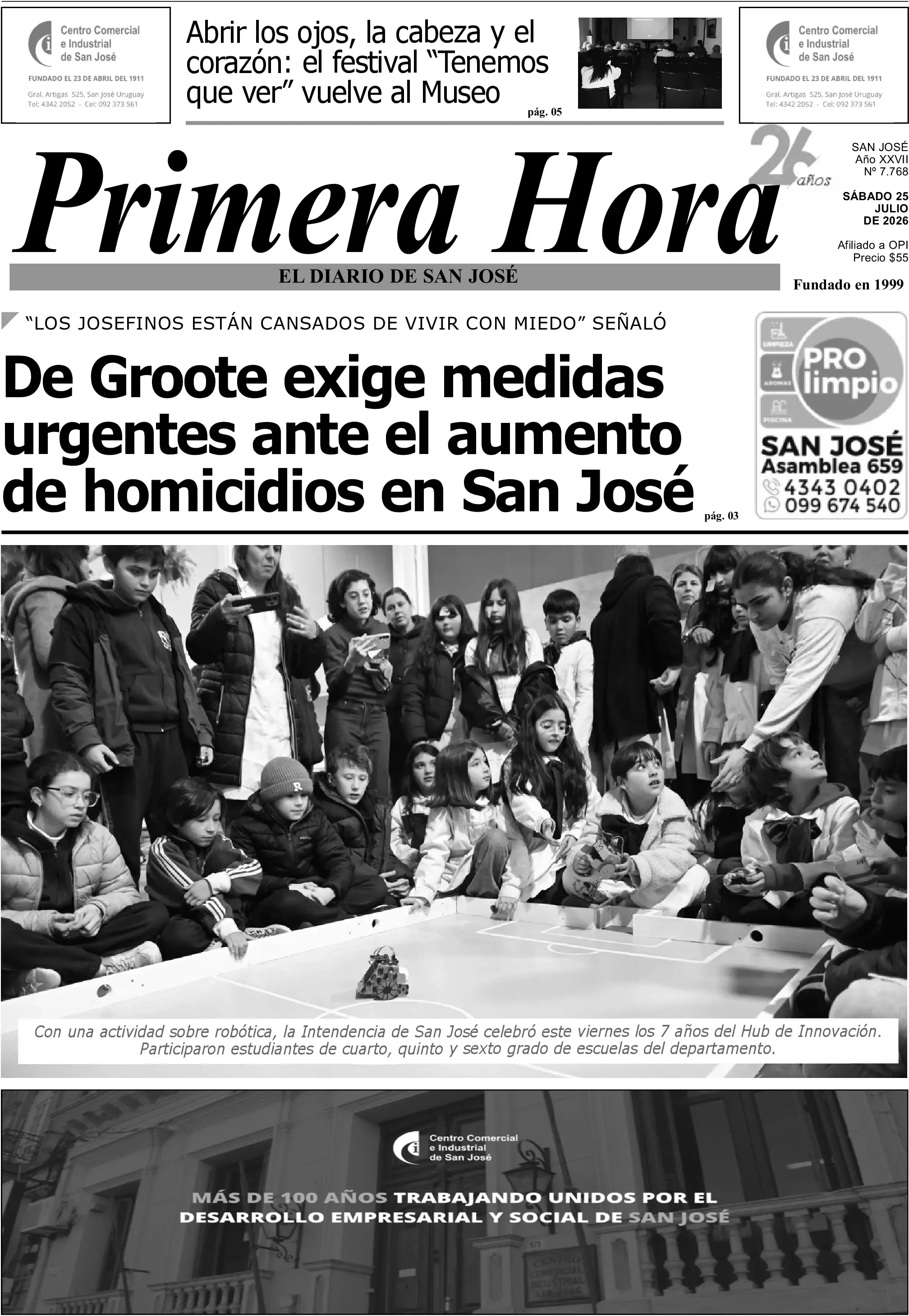Portada del diario físico