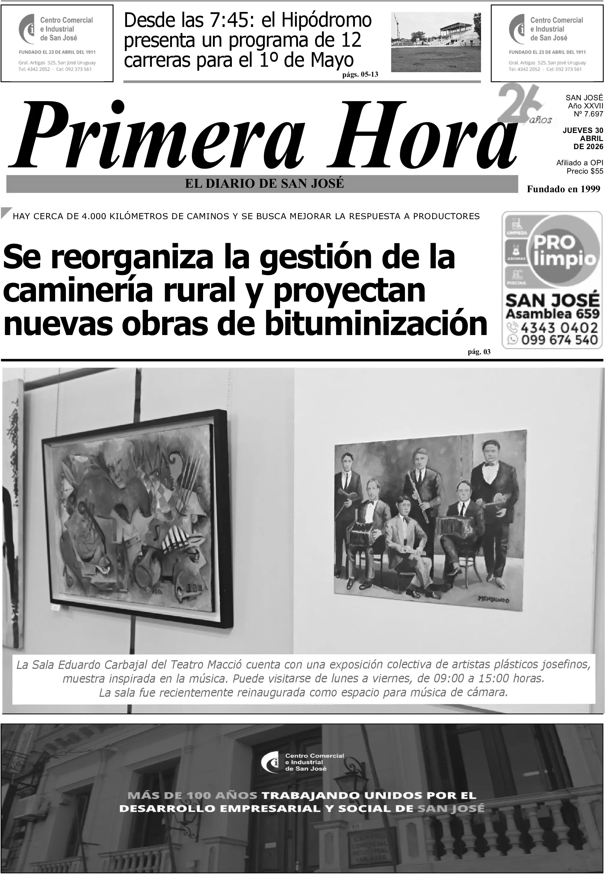 Portada del diario físico