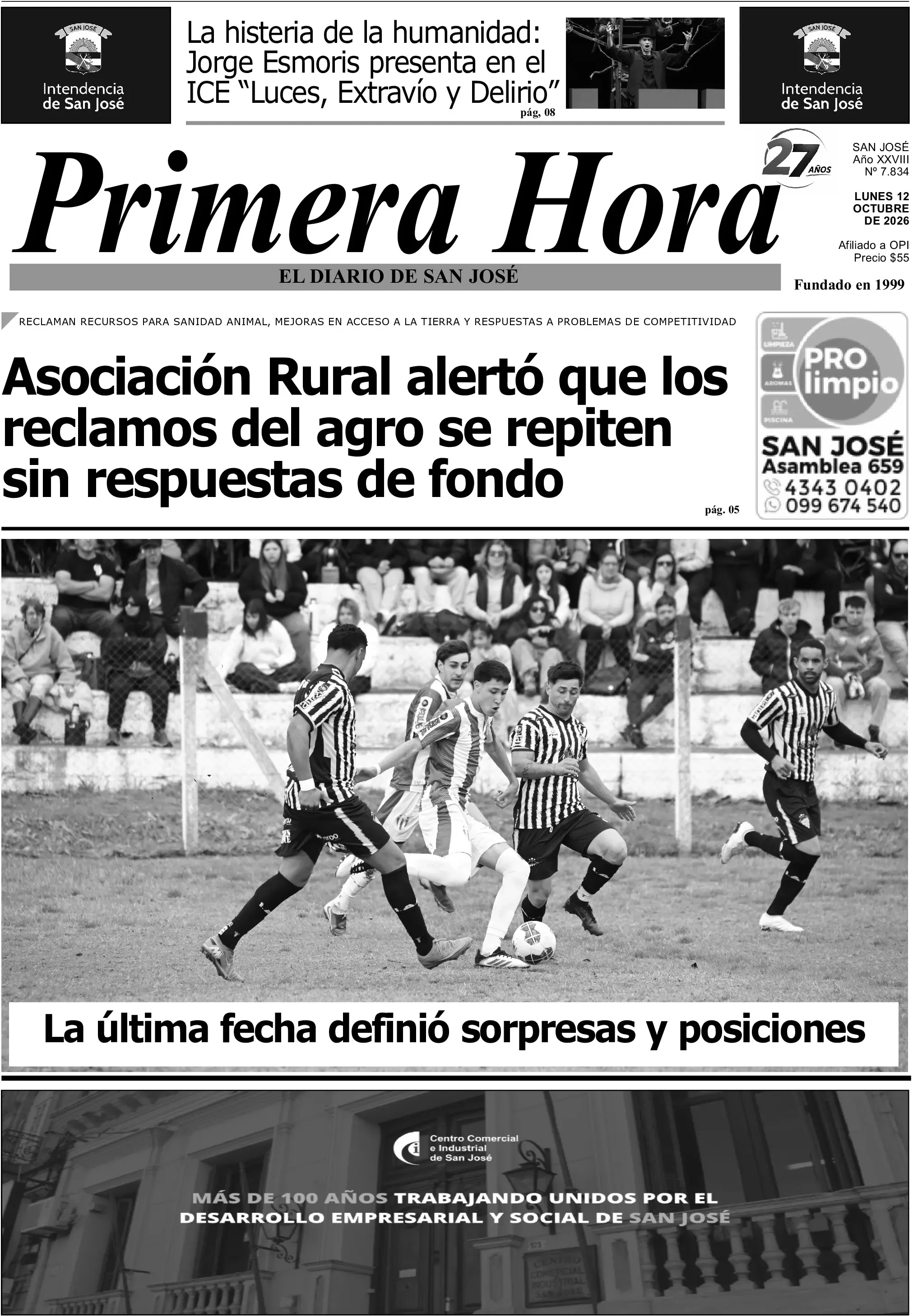 Portada del diario físico