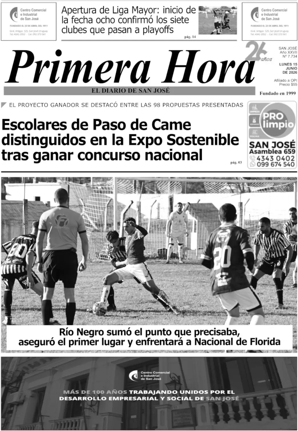 Portada del diario físico