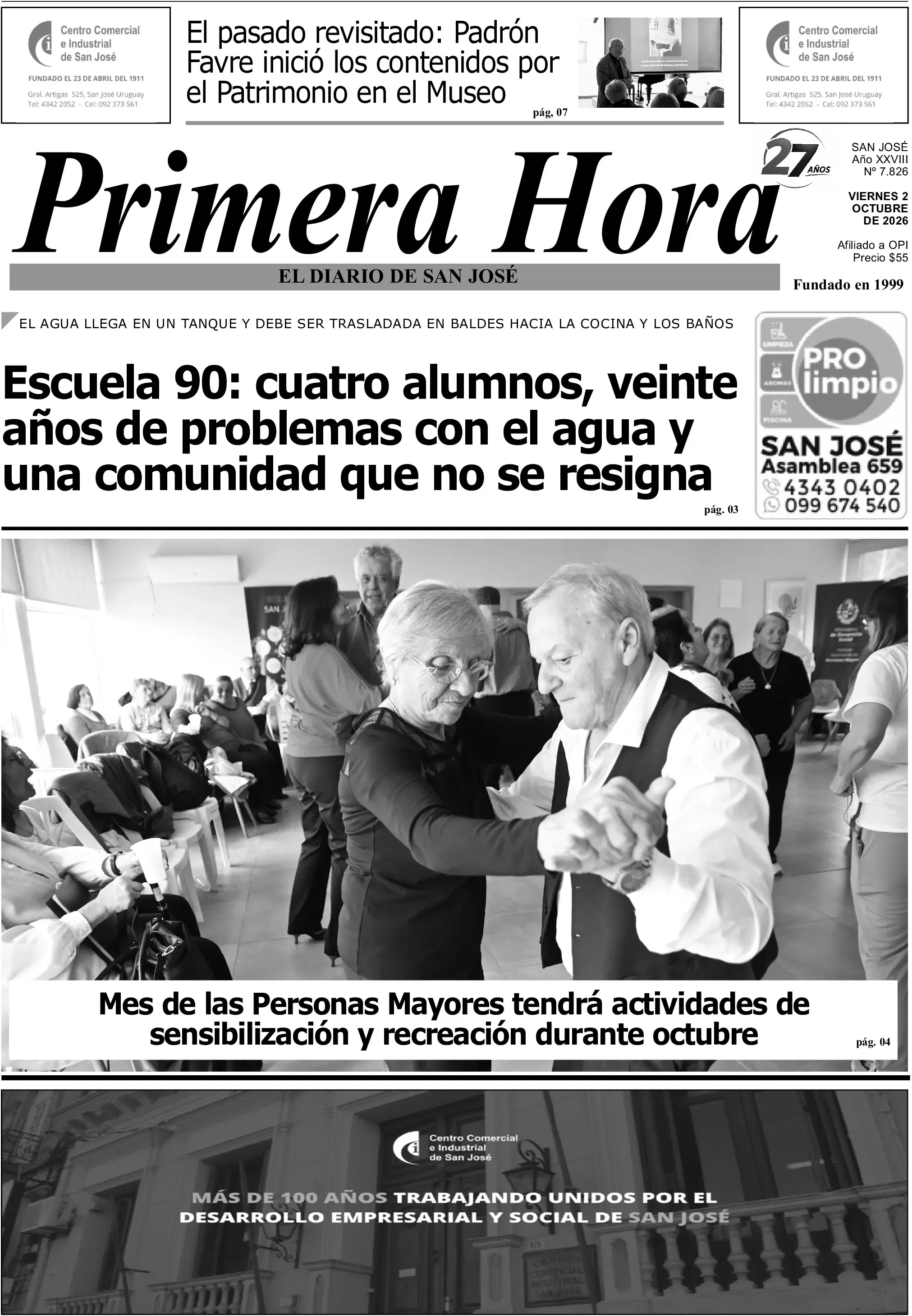 Portada del diario físico