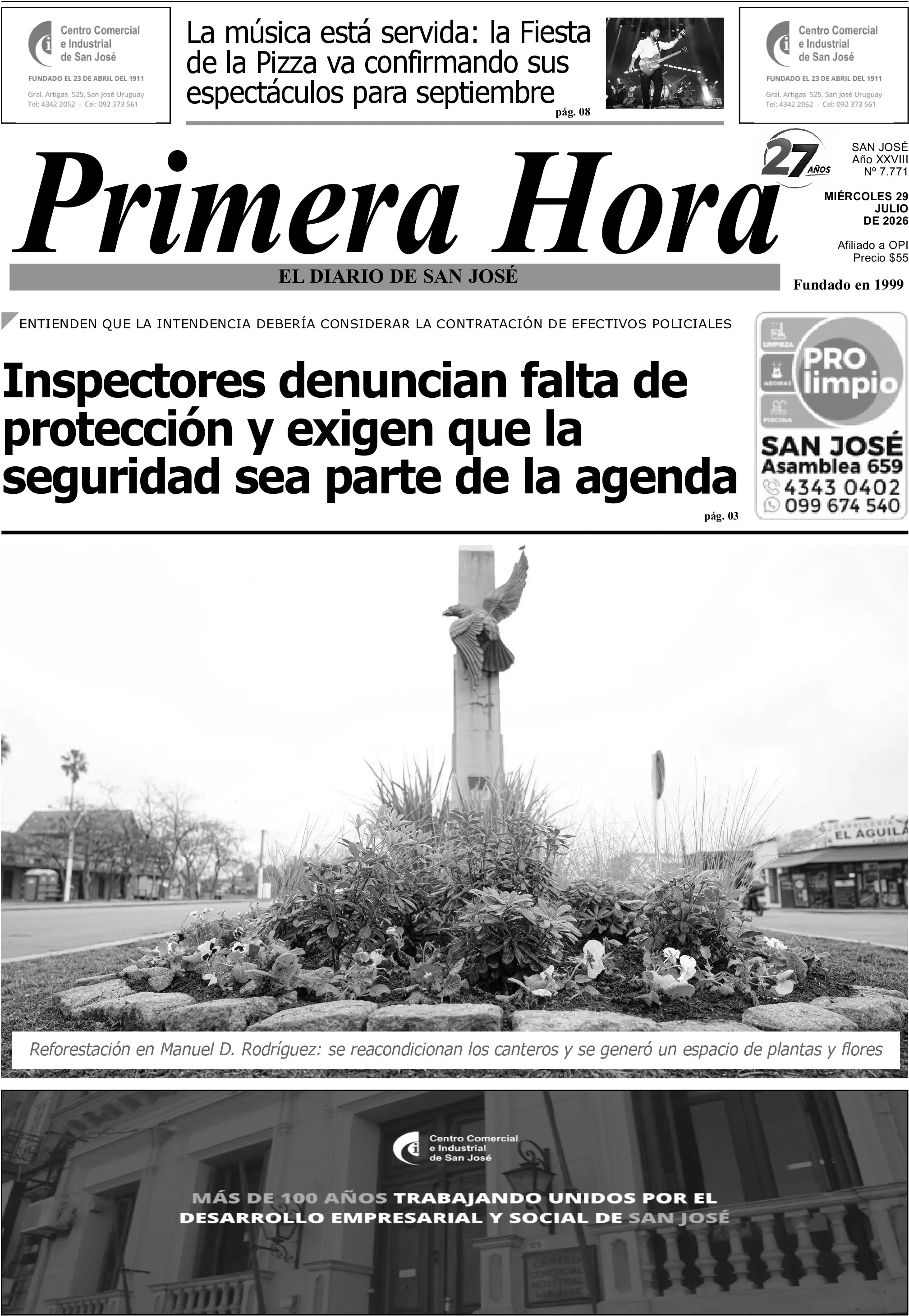 Portada del diario físico
